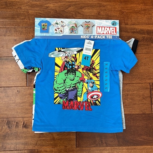 4 Pack Tee Marvel Size 4T - Picture 3 of 7